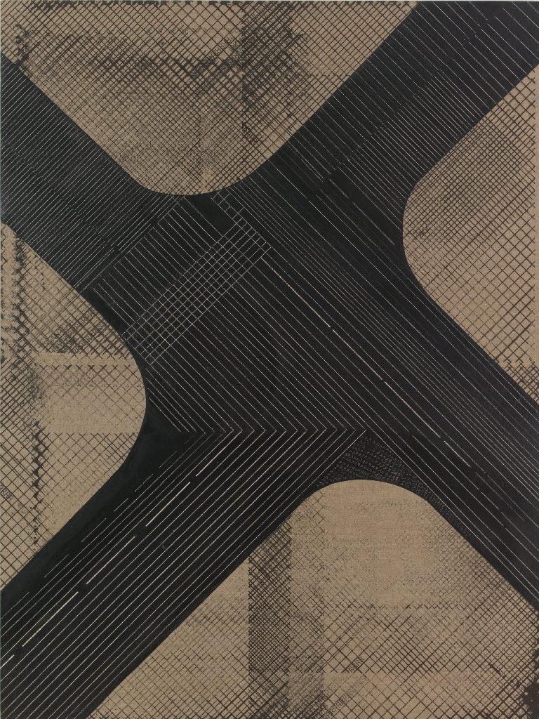 RR, Öl, Siebruck auf Leinwand, 150x120 cm, 2014