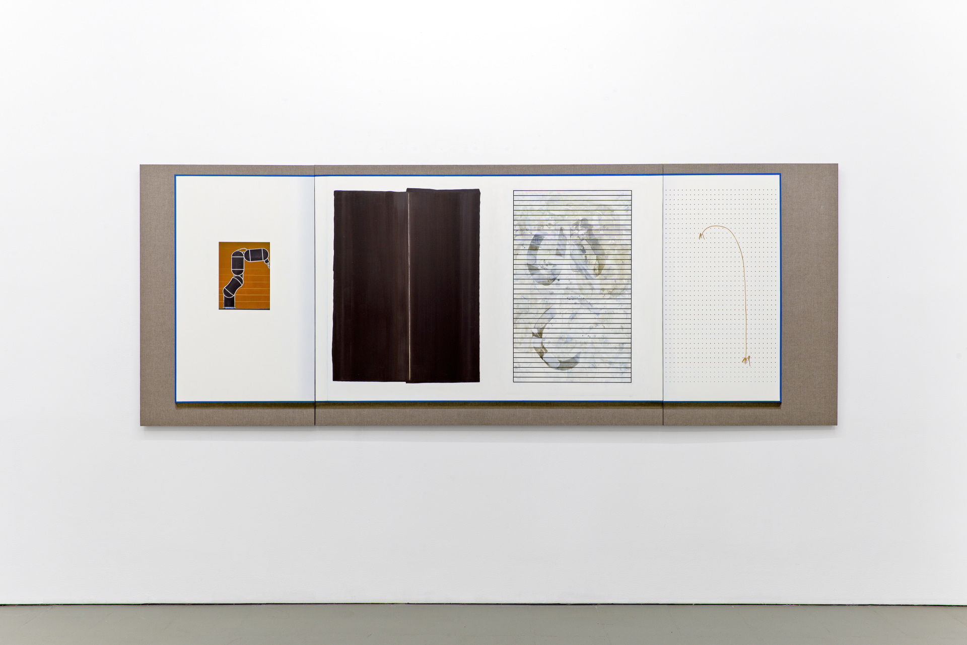 o.T. (Hand) Öl auf Leinwnad, 120x360 cm, 2018